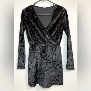 Garage Black Velvet Romper Dress